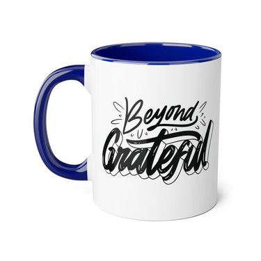 Faith Culture - Beyond Grateful - Christian Thanksgiving Accent Mug, 11oz Blue 11oz