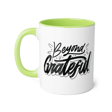 Faith Culture - Beyond Grateful - Christian Thanksgiving Accent Mug, 11oz Light Green 11oz