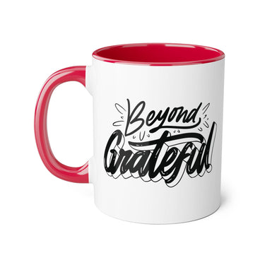 Faith Culture - Beyond Grateful - Christian Thanksgiving Accent Mug, 11oz Red 11oz