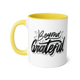 Faith Culture - Beyond Grateful - Christian Thanksgiving Accent Mug, 11oz Yellow 11oz