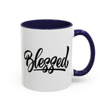 Faith Culture - Blessed - Christian Thanksgiving Accent Coffee Mug, 11oz and 15oz 11oz Navy
