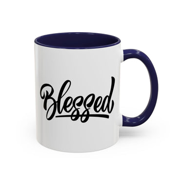 Faith Culture - Blessed - Christian Thanksgiving Accent Coffee Mug, 11oz and 15oz 11oz Navy