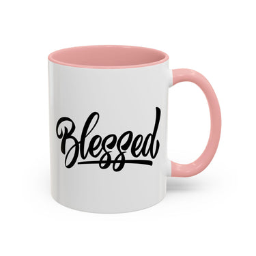 Faith Culture - Blessed - Christian Thanksgiving Accent Coffee Mug, 11oz and 15oz 11oz Pink