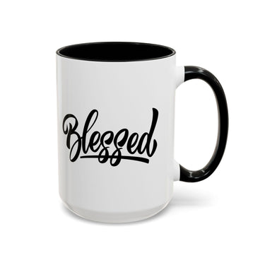 Faith Culture - Blessed - Christian Thanksgiving Accent Coffee Mug, 11oz and 15oz 15oz Black