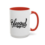 Faith Culture - Blessed - Christian Thanksgiving Accent Coffee Mug, 11oz and 15oz 15oz Red
