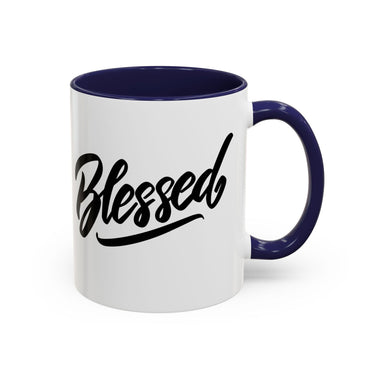 Faith Culture - Blessed - Christian Thanksgiving Accent Coffee Mug, 11oz and 15oz 11oz Navy