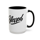 Faith Culture - Blessed - Christian Thanksgiving Accent Coffee Mug, 11oz and 15oz 15oz Black