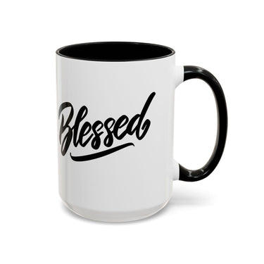 Faith Culture - Blessed - Christian Thanksgiving Accent Coffee Mug, 11oz and 15oz 15oz Black