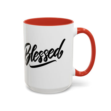 Faith Culture - Blessed - Christian Thanksgiving Accent Coffee Mug, 11oz and 15oz 15oz Red