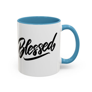 Faith Culture - Blessed - Christian Thanksgiving Accent Coffee Mug, 11oz and 15oz 11oz Light Blue