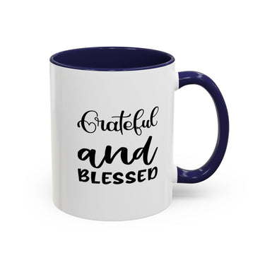 Faith Culture - Blessed - Christian Thanksgiving Accent Coffee Mug, 11oz and 15oz 11oz Navy