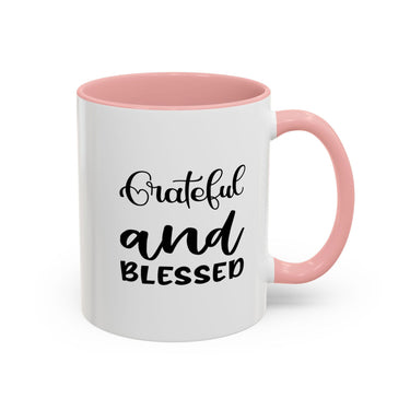 Faith Culture - Blessed - Christian Thanksgiving Accent Coffee Mug, 11oz and 15oz 11oz Pink