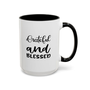 Faith Culture - Blessed - Christian Thanksgiving Accent Coffee Mug, 11oz and 15oz 15oz Black