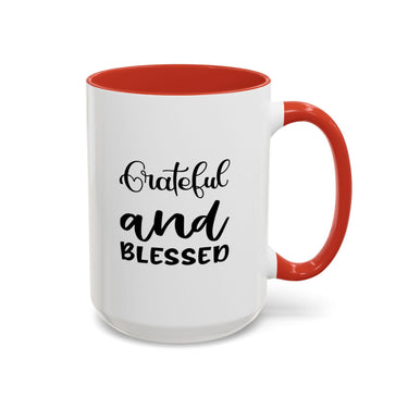 Faith Culture - Blessed - Christian Thanksgiving Accent Coffee Mug, 11oz and 15oz 15oz Red