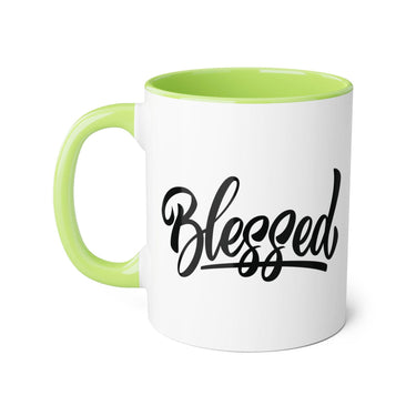 Faith Culture - Blessed - Christian Thanksgiving Accent Mug, 11oz Light Green 11oz