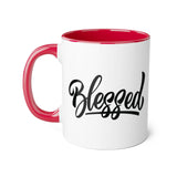 Faith Culture - Blessed - Christian Thanksgiving Accent Mug, 11oz Red 11oz