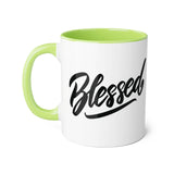 Faith Culture - Blessed - Christian Thanksgiving Mug, 11oz Light Green 11oz