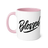 Faith Culture - Blessed - Christian Thanksgiving Mug, 11oz Pink 11oz