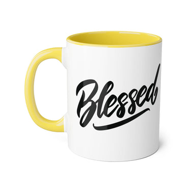 Faith Culture - Blessed - Christian Thanksgiving Mug, 11oz Yellow 11oz