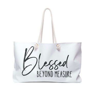 Faith Culture - Blessed Beyond Measure - Christian Weekender Tote Bag 24" × 13"