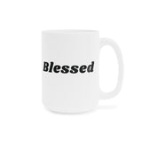 Faith Culture - Blessed Ceramic Coffee Mug Christian Thanksgiving Gift 15oz White