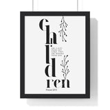 Faith Culture - Blessing of Children - Psalm 127:3 - Christian Wall Art 11″ x 14″ Black