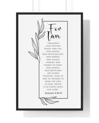 Faith Culture - Boundless Love - Romans 8:38-39 - Christian Wall Art 24″ x 36″ Black