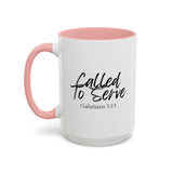 Faith Culture - Called to Serve - Galatians 5:13 Christian Coffee Mug 15oz Pink