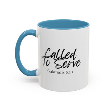 Faith Culture - Called to Serve - Galatians 5:13 Christian Coffee Mug 11oz Light Blue