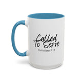 Faith Culture - Called to Serve - Galatians 5:13 Christian Coffee Mug 15oz Light Blue