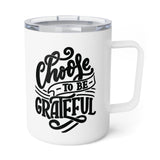 Faith Culture - Choose to Be Grateful - Christian Thanksgiving Insulated Coffee Mug, 10oz