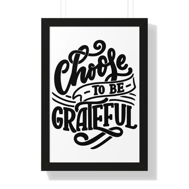 Faith Culture - Choose to Be Grateful - Christian Thanksgiving Wall Art 16″ x 24″ Black