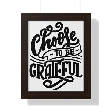 Faith Culture - Choose to Be Grateful - Christian Thanksgiving Wall Art 11" x 14" Walnut