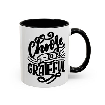 Faith Culture - Choose to Be Grateful Christian Thanksgiving Accent Coffee Mug, 11oz and 15oz 11oz Black