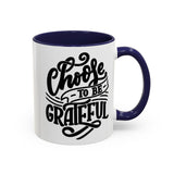 Faith Culture - Choose to Be Grateful Christian Thanksgiving Accent Coffee Mug, 11oz and 15oz 11oz Navy