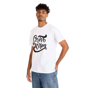Faith Culture - Christ is Risen - Christian Unisex Heavy Cotton Tee White