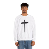 Faith Culture - Christian Cross - Unisex Heavy Blend™ Crewneck Sweatshirt White