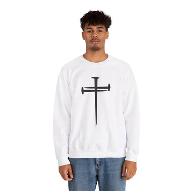 Faith Culture - Christian Cross - Unisex Heavy Blend™ Crewneck Sweatshirt White