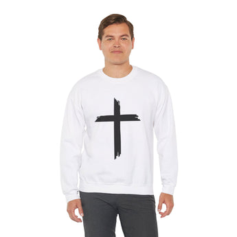 Faith Culture - Christian Cross Unisex Heavy Blend™ Crewneck Sweatshirt White