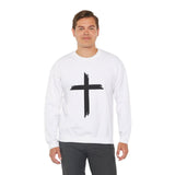 Faith Culture - Christian Cross Unisex Heavy Blend™ Crewneck Sweatshirt White