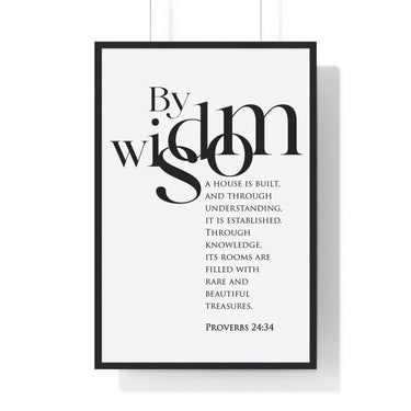 Faith Culture - Christian Home Décor - A Little Sleep, A Little Slumber - Proverbs 24:34 Wall Art 24″ x 36″ Black