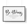 Faith Culture - Christian Home Décor - Be Courageous - Joshua 1:9 Wall Art 36″ x 24″ Black