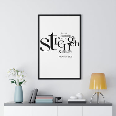 Faith Culture - Christian Home Décor - Clothed with Strength and Dignity - Proverbs 31:25 Wall Art