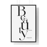 Faith Culture - Christian Home Décor - Crown of Beauty Instead of Ashes - Isaiah 61:3 Wall Art 24″ x 36″ Black