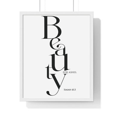 Faith Culture - Christian Home Décor - Crown of Beauty Instead of Ashes - Isaiah 61:3 Wall Art 16" x 20" White