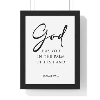 Faith Culture - Christian Home Décor - Engraved Remembrance - Isaiah 49:16 Wall Art 8" x 11" Black