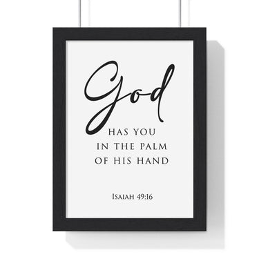 Faith Culture - Christian Home Décor - Engraved Remembrance - Isaiah 49:16 Wall Art 8" x 11" Black