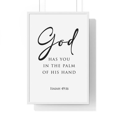 Faith Culture - Christian Home Décor - Engraved Remembrance - Isaiah 49:16 Wall Art 20" x 30" White