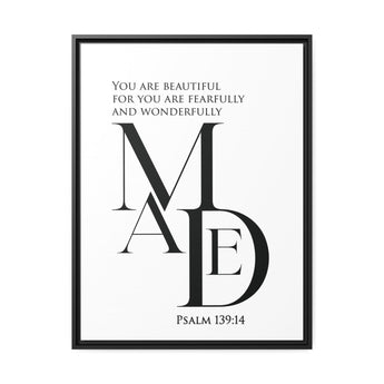 Faith Culture - Christian Home Décor - Eternal Reflection - Psalm 139:14 Wall Art 24" x 32" (Vertical) Black 1.25"