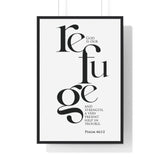 Faith Culture - Christian Home Décor - God is Our Refuge and Strength - Psalm 46:1-2 Wall Art 24″ x 36″ Black